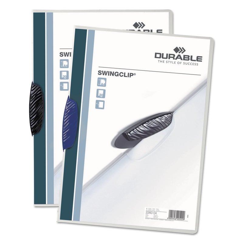 Durable Report Cover with SWINGCLIP Letter-Size 8.5" x 11" Inches - Holds Up to 30 Pages - Clear Cover and Dark Blue Border - Box of 25 - Image 5